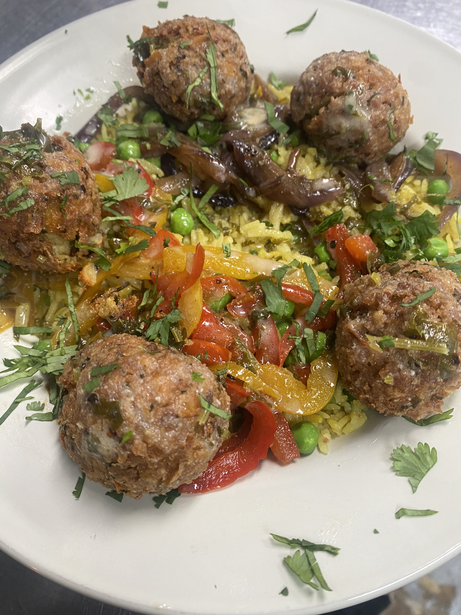 Falafel Curry Bowl prepared by Gaetano Mazza