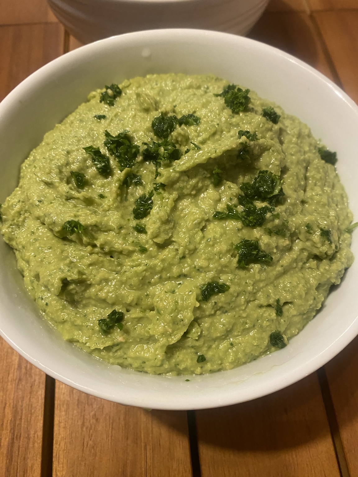 Fresh green herb dip prepared by Gaetano Mazza