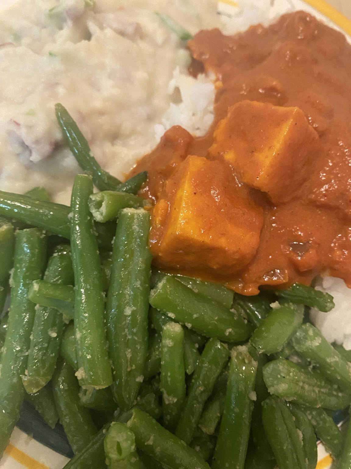 Tofu curry dinner prepared by Gaetano Mazza