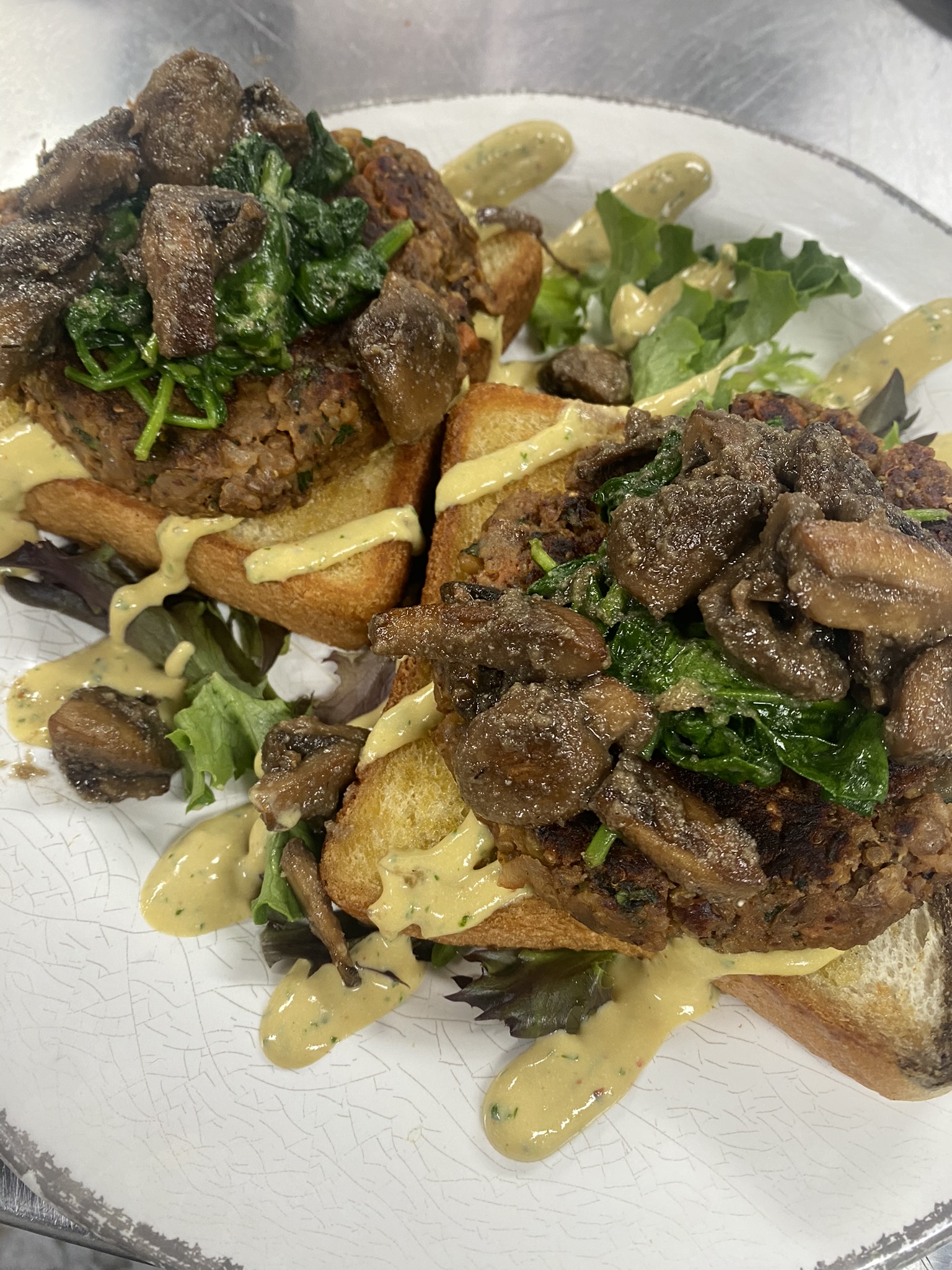 Walnut Lentil Burgers prepared by Gaetano Mazza